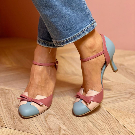 Bellarosa | Bunte Sandalen mit Knoten und Riemen, runder Zehenbereich