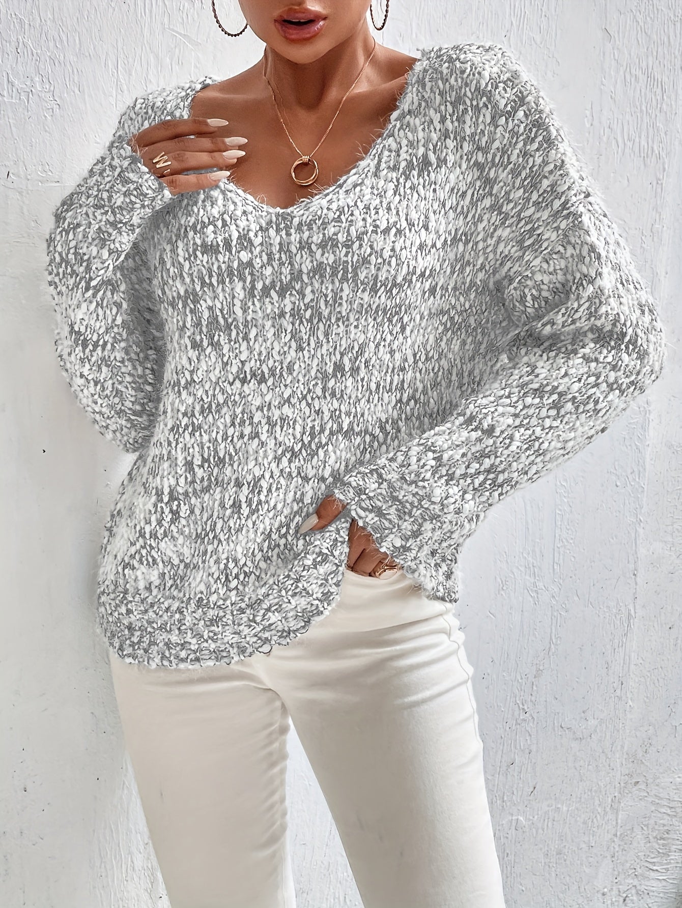 Chryselda – Lässiger Langarm Strickpullover