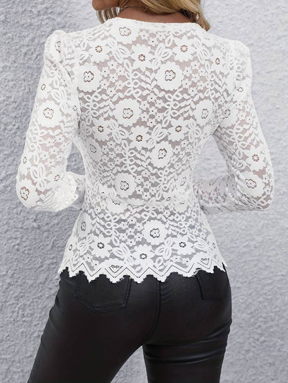 Stella | Dames top met lange mouwen en kant