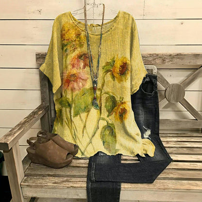 Blouse À Imprimé Floral Vintage
