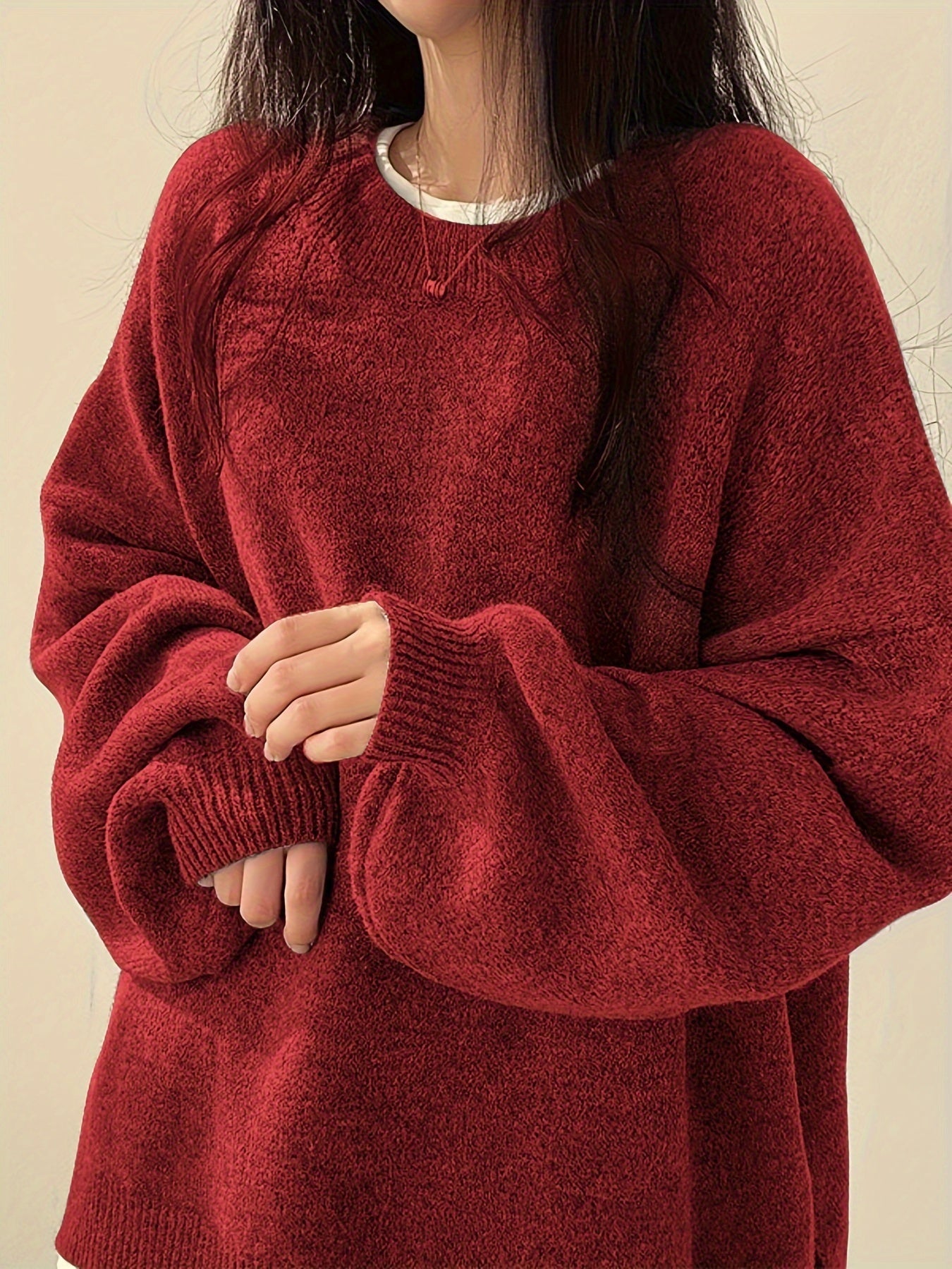 Pearline - Rundhals Pullover mit langen Ärmeln