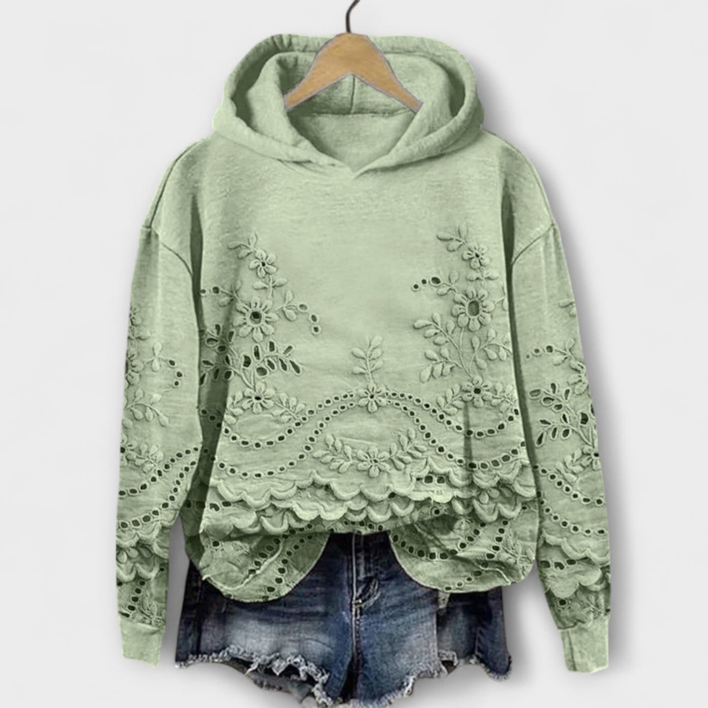 Grace – Vintage Kapuzen-Sweatshirt mit Blumenmuster