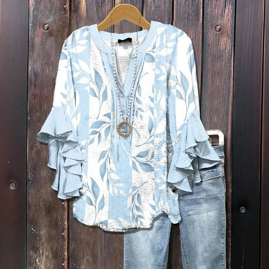 Anna - Lässige Bluse mit Blätterdruck
