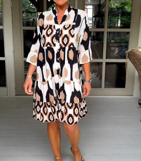 CAROLINE I CASUAL GEPLISSEERDE JURK