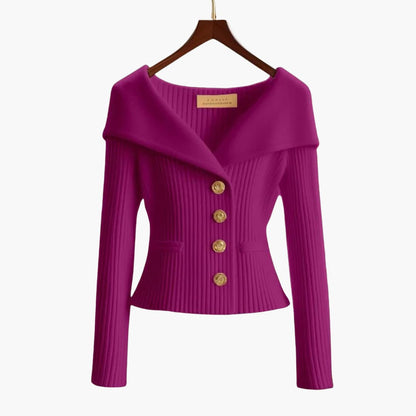 Kenny – Ribbed Button-Up Cardigan