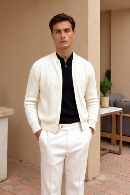Luxueus fijngebreid vest met ronde hals