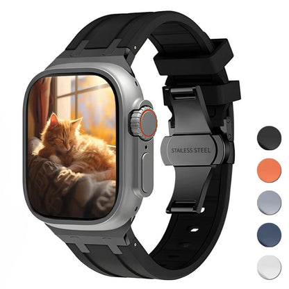 Onyx Titan Silikon Apple Watch Armband