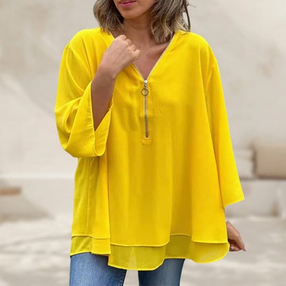 Heidi™ | V-hals Flared Zip-top