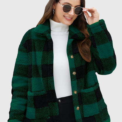 Sophie | Gemütliche karierte Fleecejacke