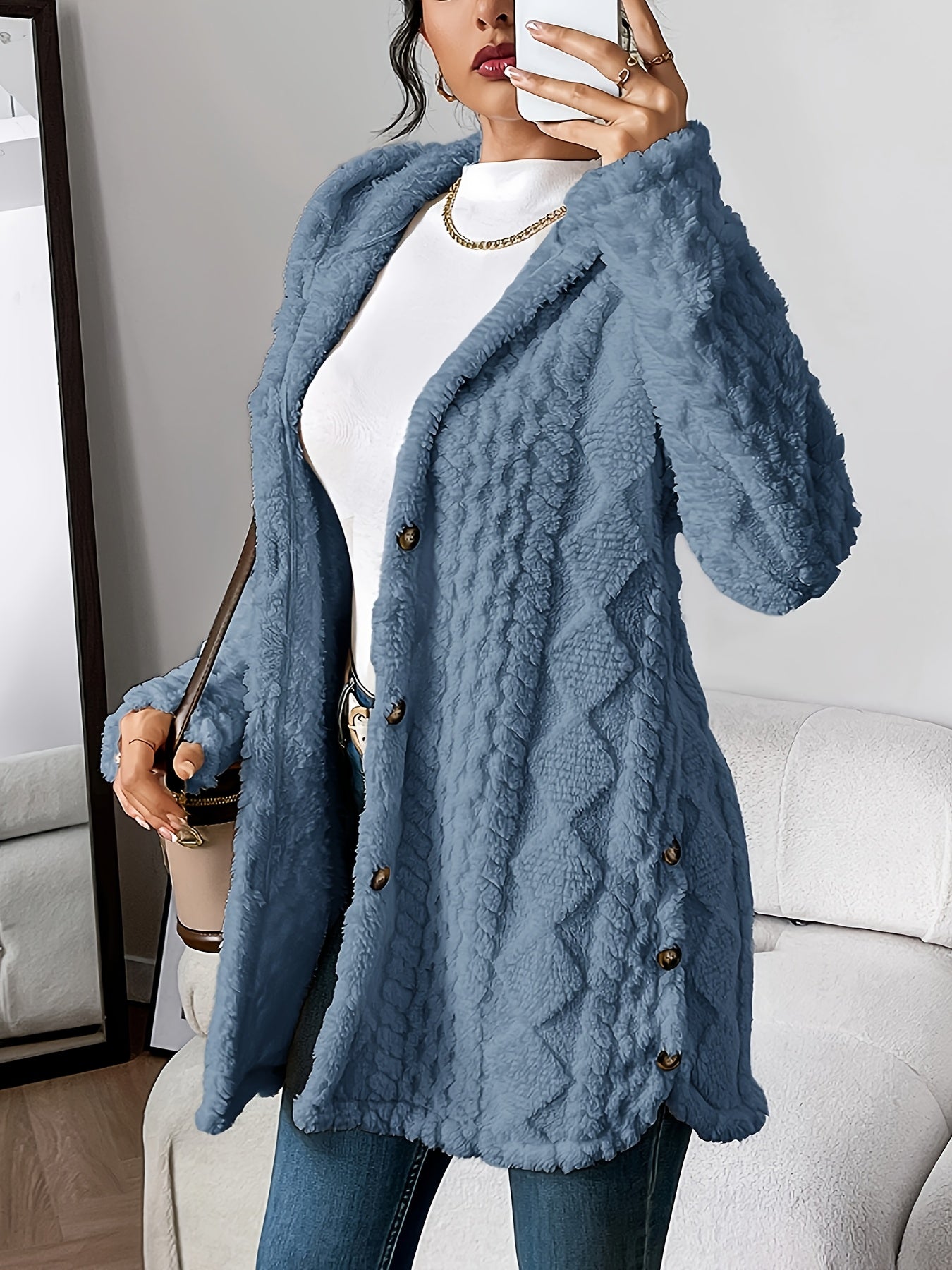 Chateau Elise™   | Plüsch-Hoodie-Cardigan