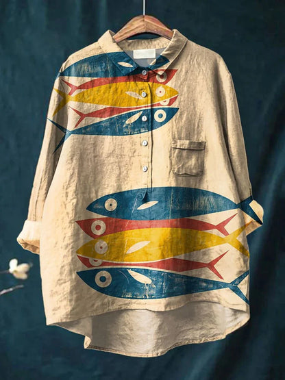 Darcy | Kunst Shirt met Vis