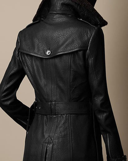 Clotaire – Manteau en cuir doublé élégant
