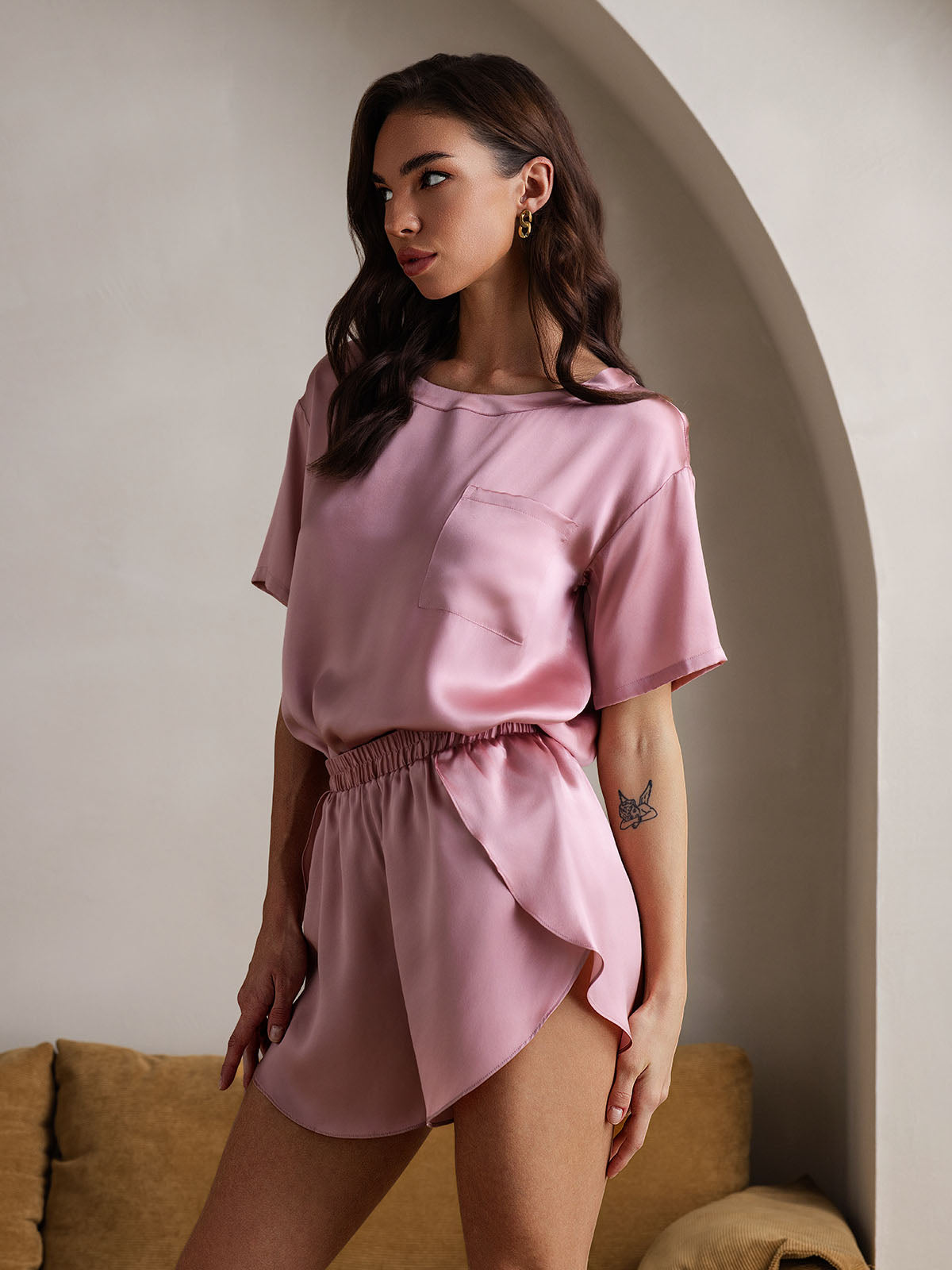 Dames Pyjamaset Puur Zijde Casual 2-delig