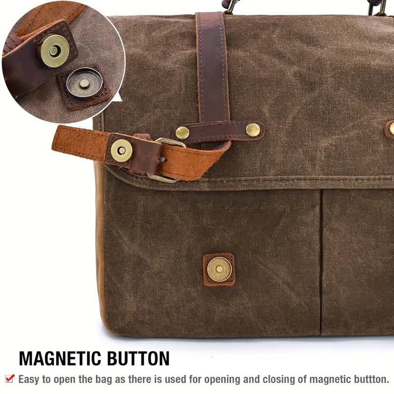 Brett - Waterdichte Messenger Bag van Canvas met Grote Capaciteit voor Heren