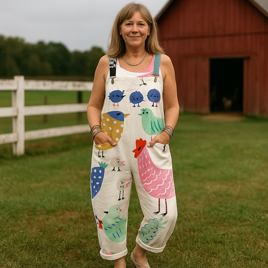 Vintage jumpsuit voor dames met wijde pijpen - Stijlvol comfort en veelzijdigheid