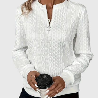 Pauline - Eleganter Pullover mit Reißverschluss