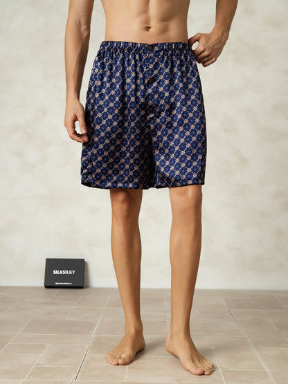 Short En Soie Pure Taille Élastique Shorts De Nuit Pour Hommes