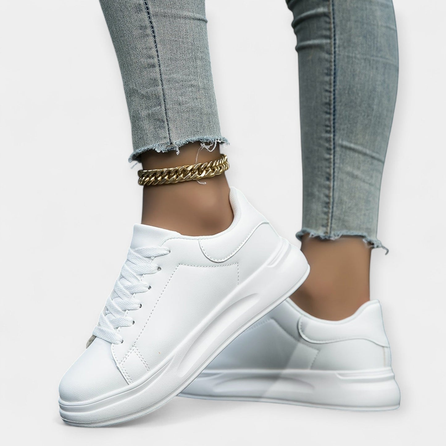 Leren sneakers wit