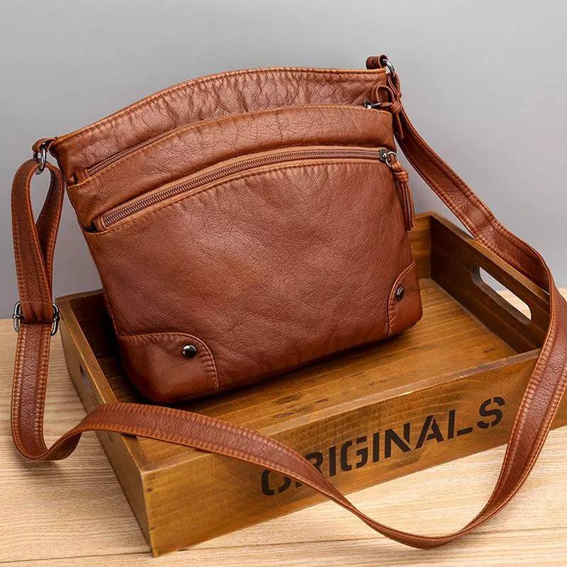 Freya - Leder Schultertasche