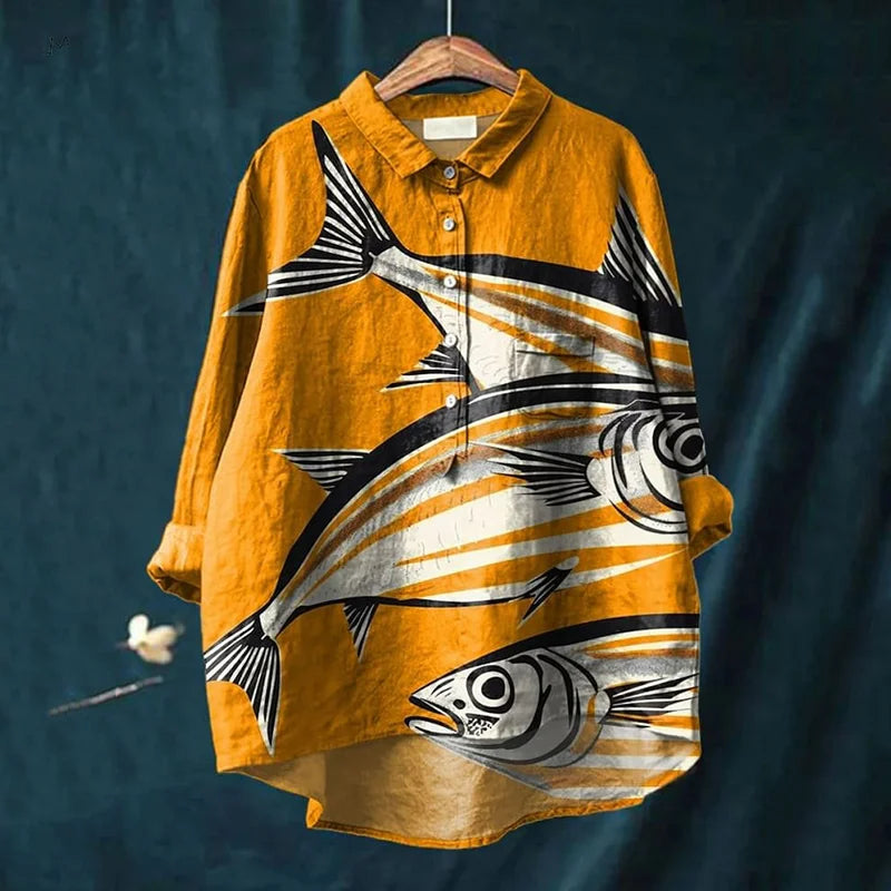 Darcy | Kunst Shirt met Vis