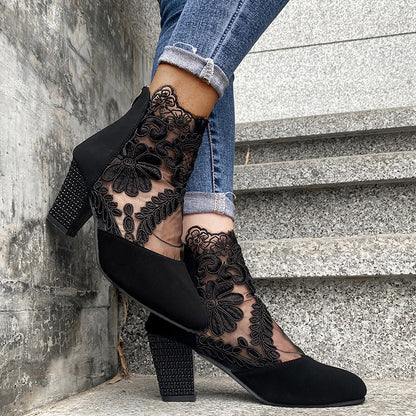 JOLIE™ - Schicke Spitzen-Stiefel mit Absatz