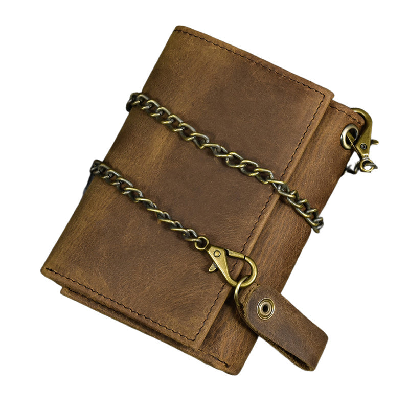 Herren Vintage Dreifach Lässig Echtleder Brieftasche 84024666X