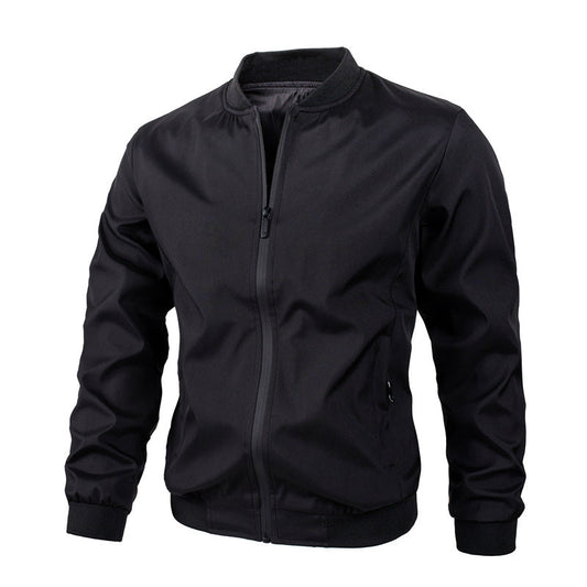 Men's autumn jacket with a regular fit, side pockets and a straight hem