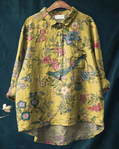 Jenny | Stijlvolle bloemenblouse met knoopjes