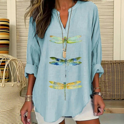 Loose Blouse met Libellenprint