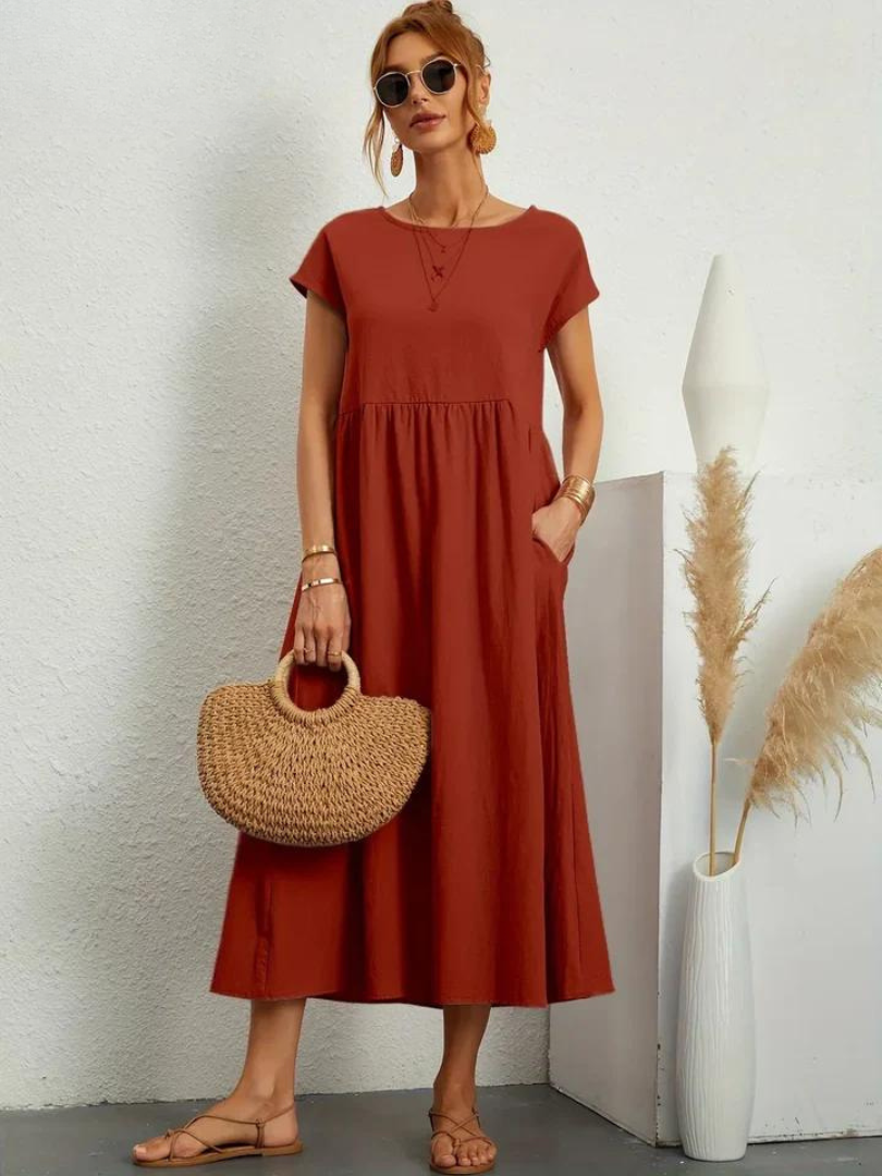 Ruby | Elegante jurk van katoen en linnen