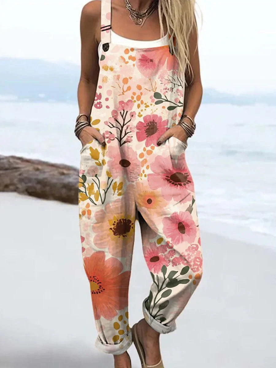 Vintage Floral Jumpsuit Damen - Müheloser Stil & Ganztägiger Komfort
