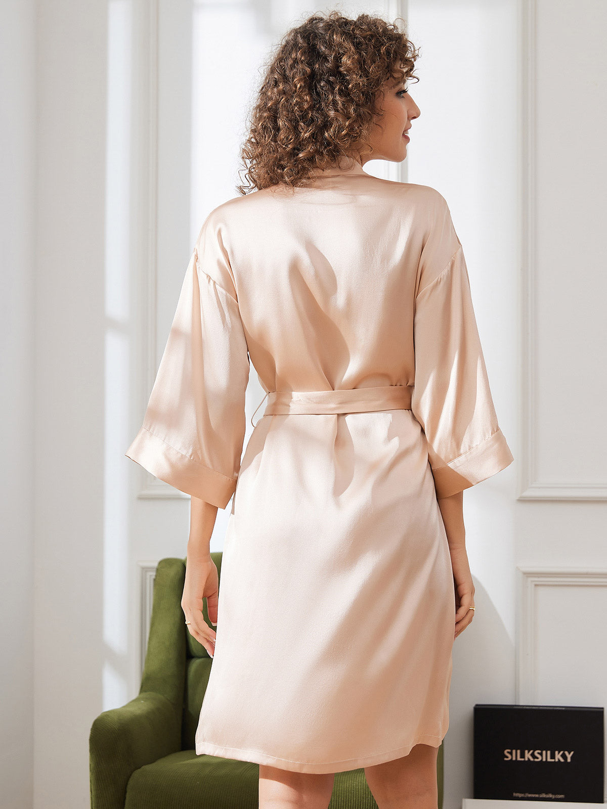 Peignoir de Nuit Kimono Enveloppante en Pure Soie pour Femme