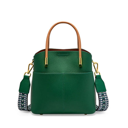 Sac seau femme en cuir grainé à double anse - Emilia