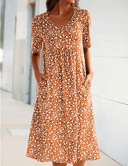 FENRIKE I RETRO-BLUMENKLEID