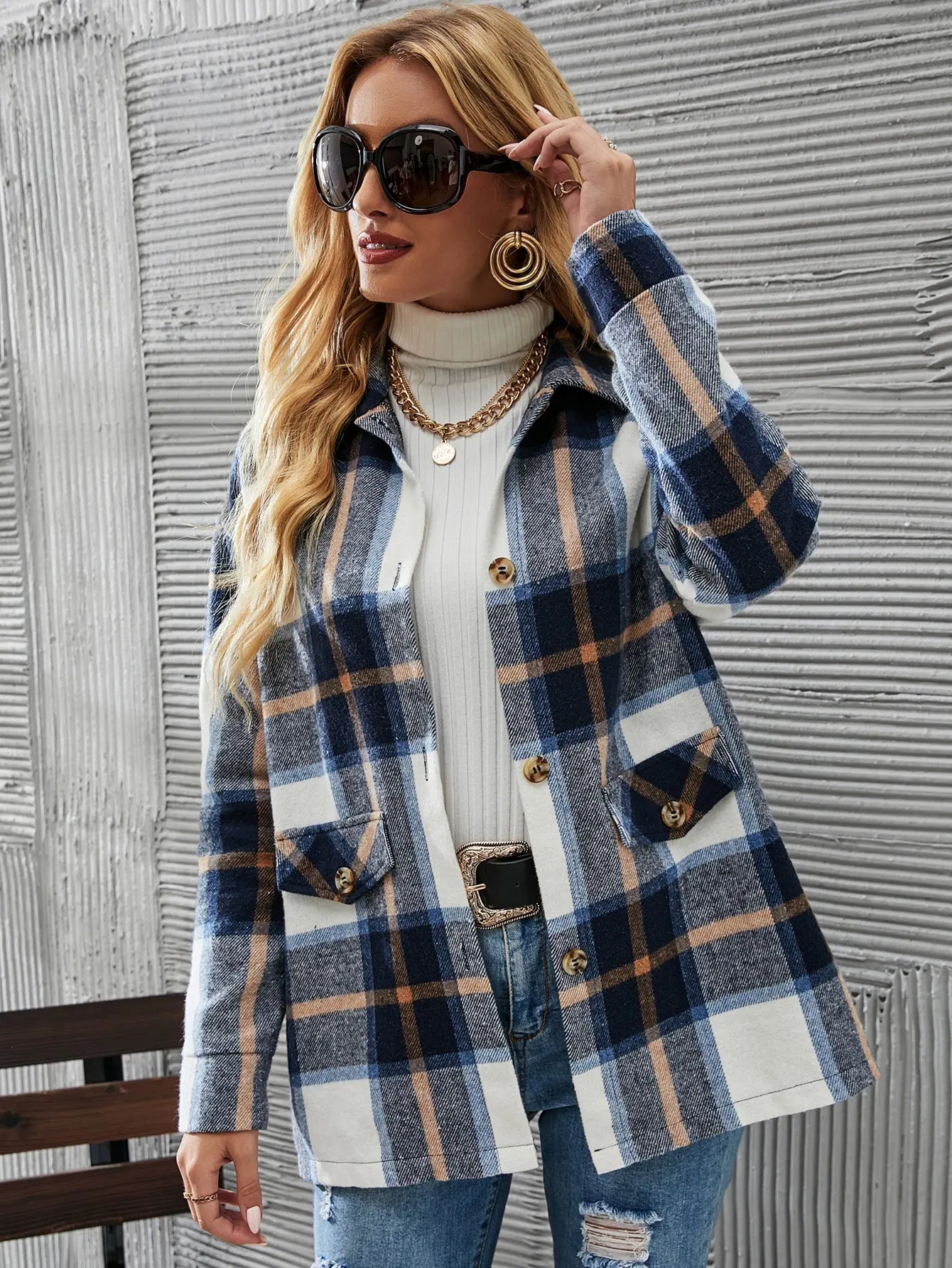 Kelly | Stilvolle Karierte Blazerjacke