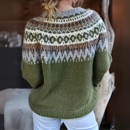 Lillian - Jacquard Vintage Druckpullover