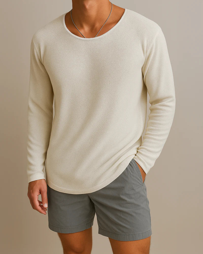 Aurel | Ademend gebreid T-shirt met lange mouwen