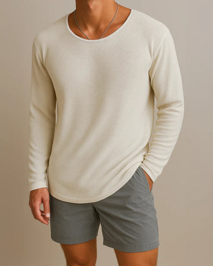 Aurel | Ademend gebreid T-shirt met lange mouwen