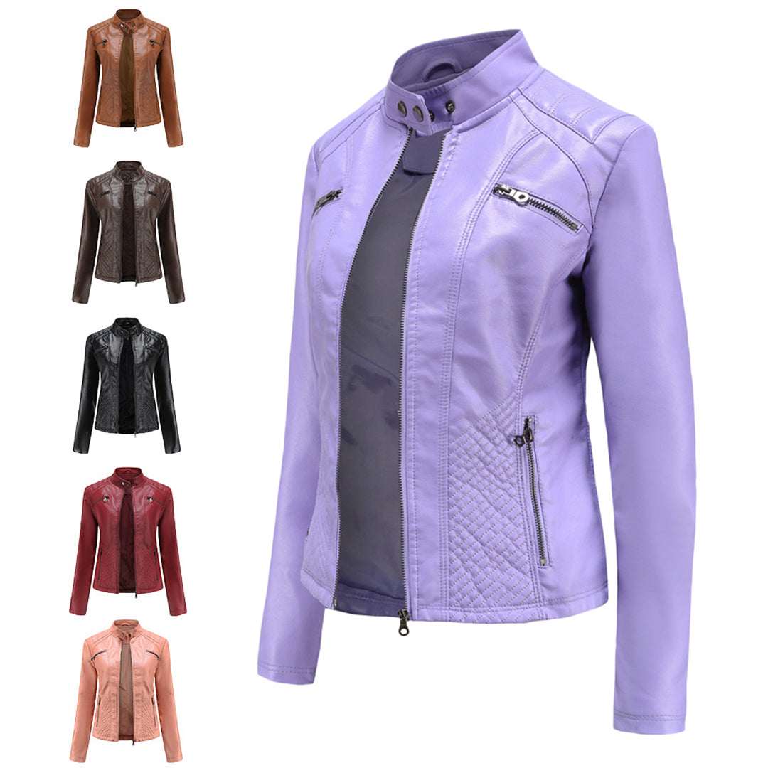 ANDRIJANA - Stilvolle Leder Sommerjacke