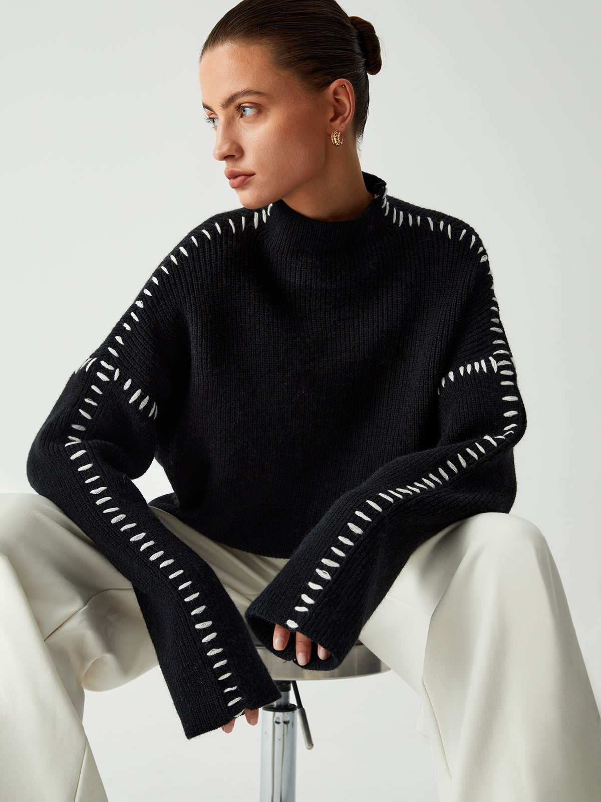 Alma | Oversize coltrui met piqué-details
