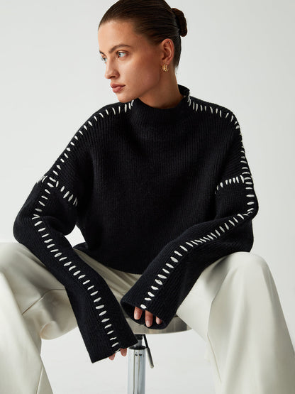 Alma | Oversize coltrui met piqué-details