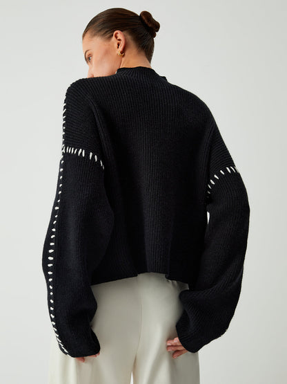 Alma | Oversize coltrui met piqué-details
