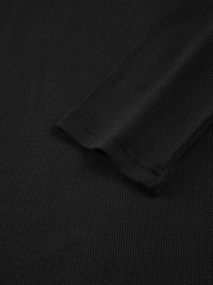 Sliver Lining Top met lange mouwen en contrasterende halslijn