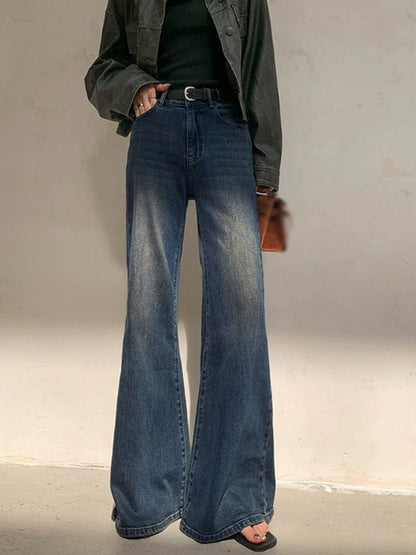 Vintage Low-Rise Gewaschene Jeans mit weitem Bein