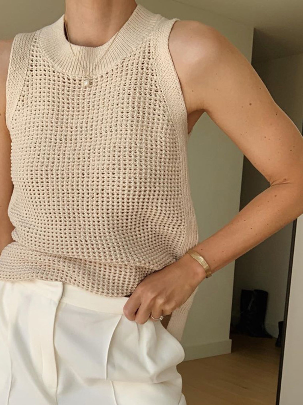 Emma Knit Tank Top™ – Leichtes Strick-Top mit Hohldesign für mühelosen Stil