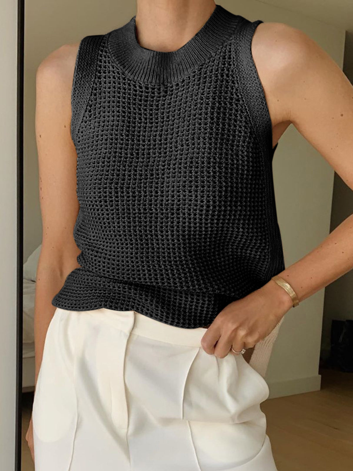 Emma Knit Tank Top™ – Leichtes Strick-Top mit Hohldesign für mühelosen Stil