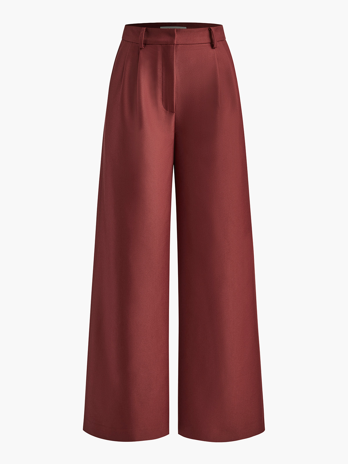 Roze wijde broek met rechte pijpen zonder riem