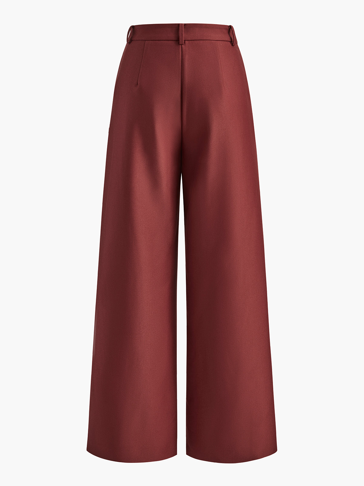 Roze wijde broek met rechte pijpen zonder riem