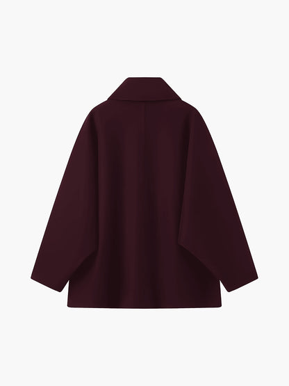 Effen oversized jas met zakken en knopen