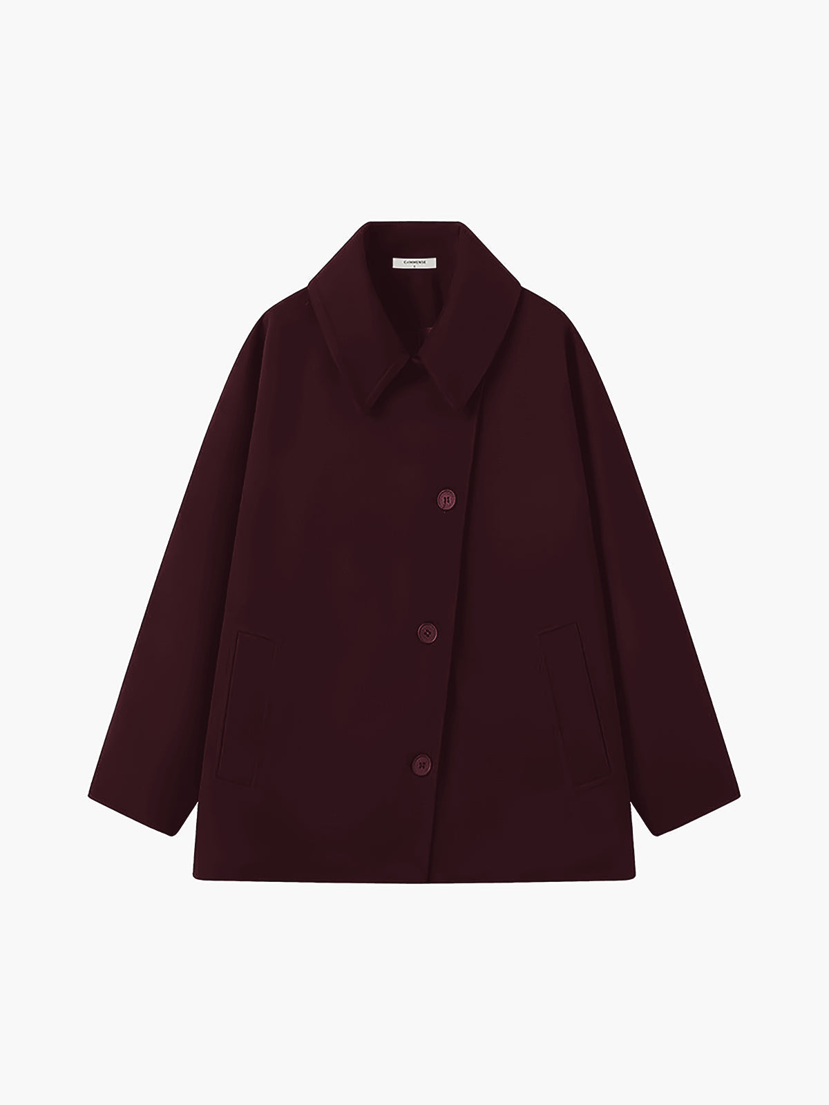 Effen oversized jas met zakken en knopen